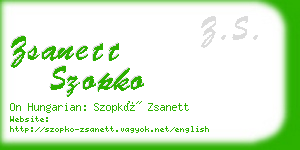 zsanett szopko business card